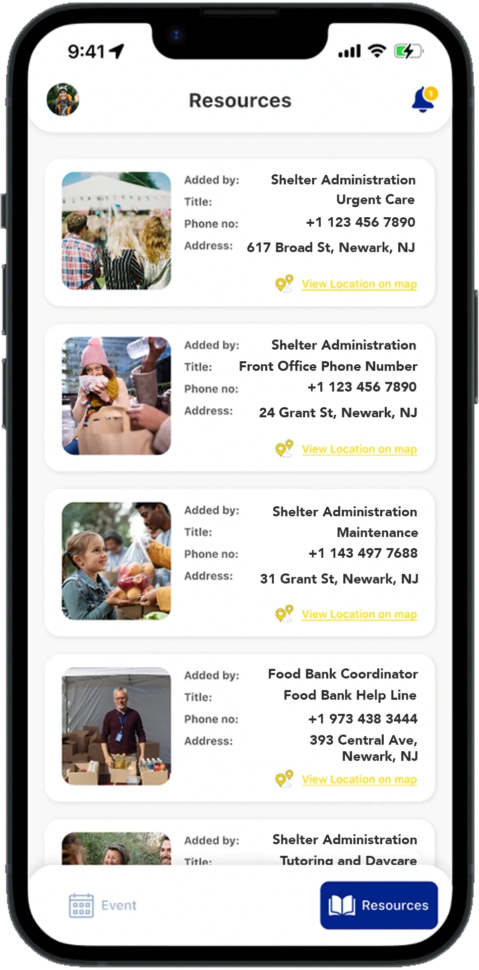 Resources Page App Mockup